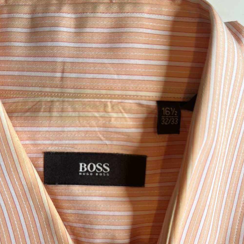 Hugo Boss Tan Dress Shirt Elegant Professional Style